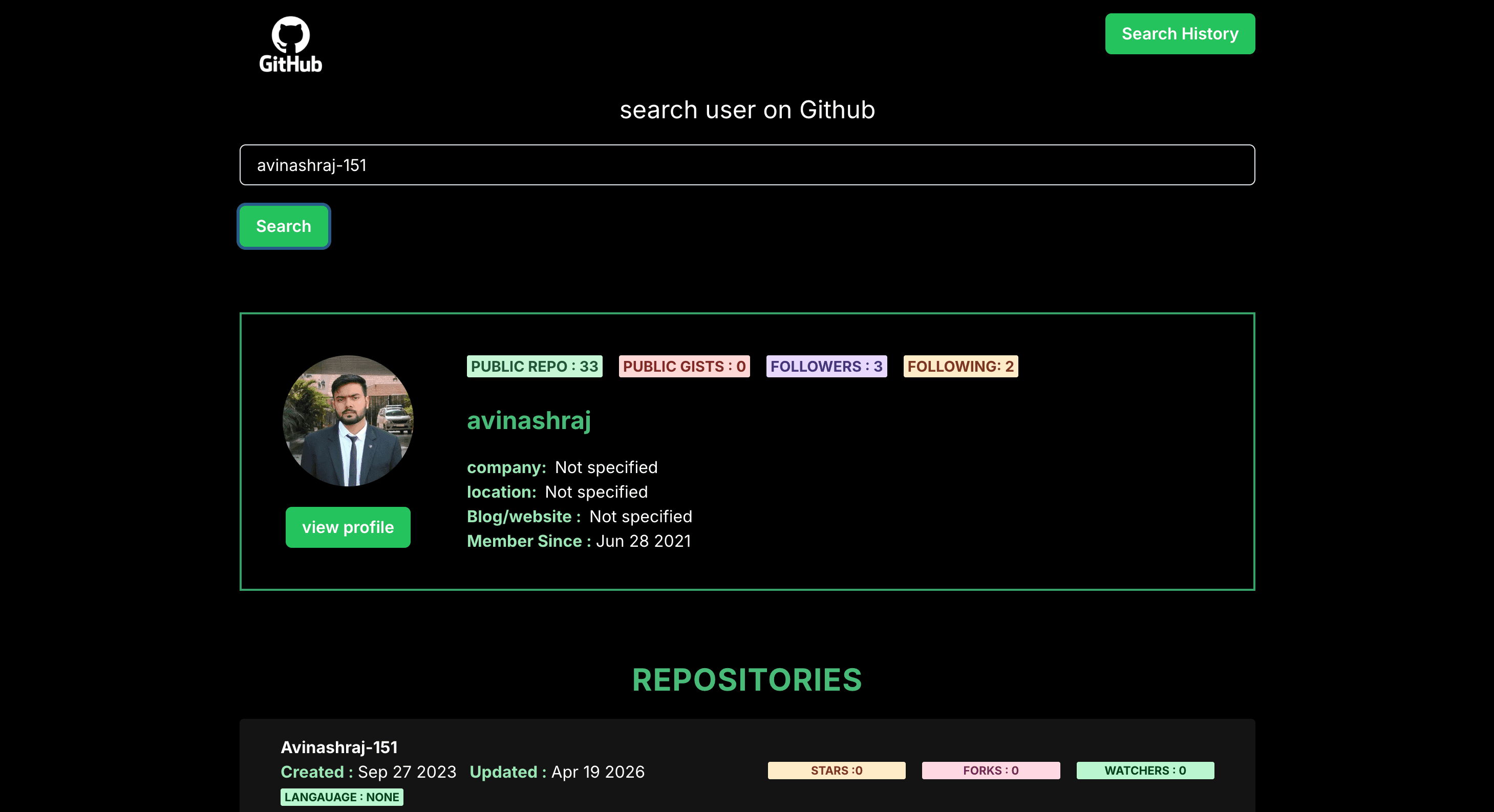 GitHub Finder
