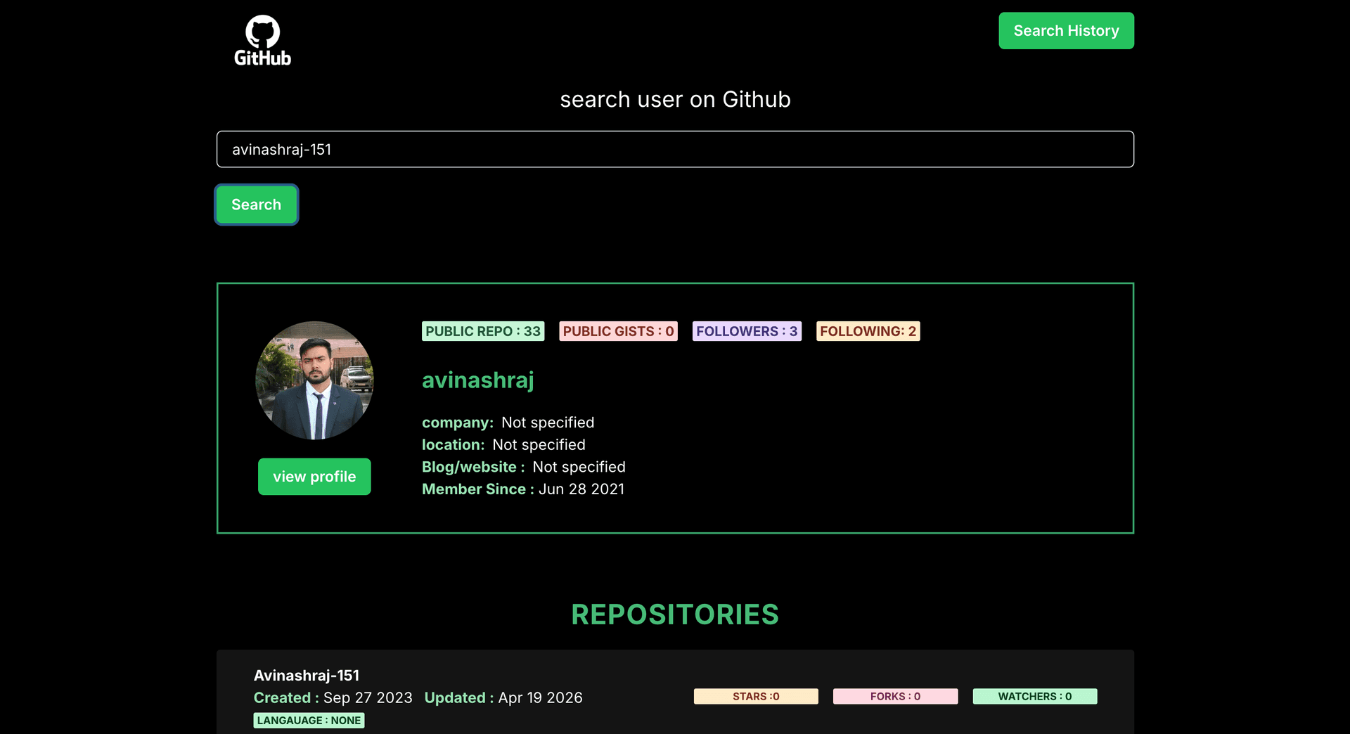 GitHub Finder